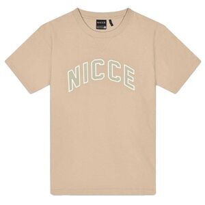 Nicce Mens Lettering Jersey Crew Neck Goalkeeping T-Shirt / Gray/Stone